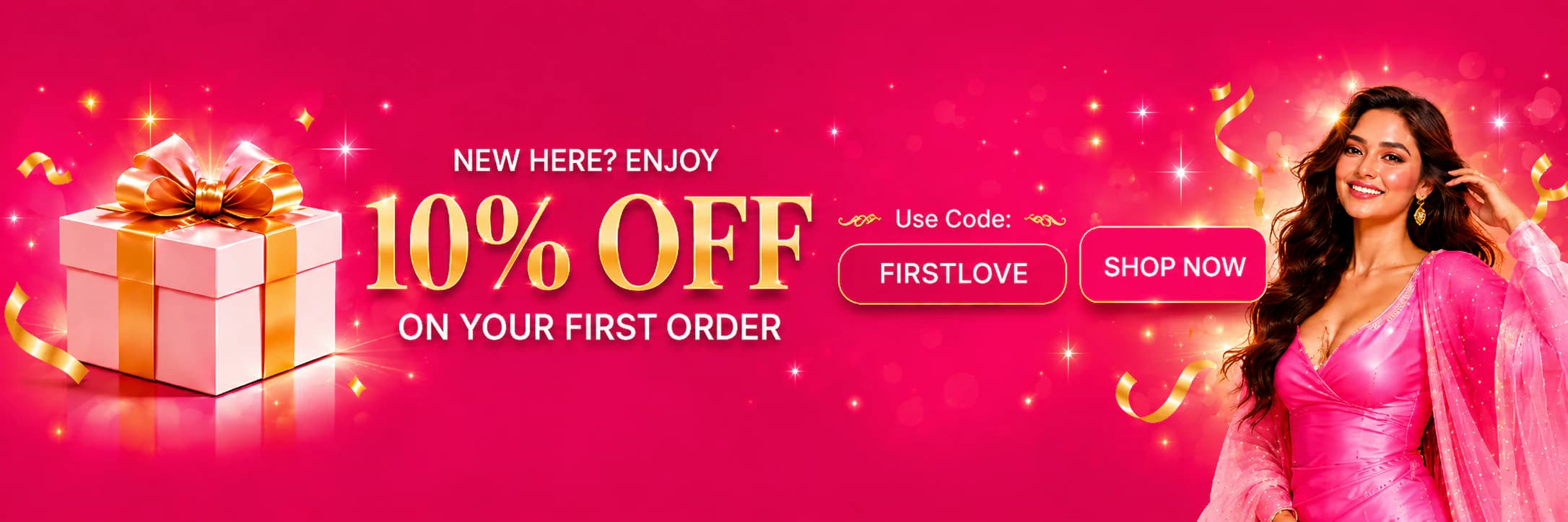 New customers receive 10 percent off their first order with code FIRSTLOVE